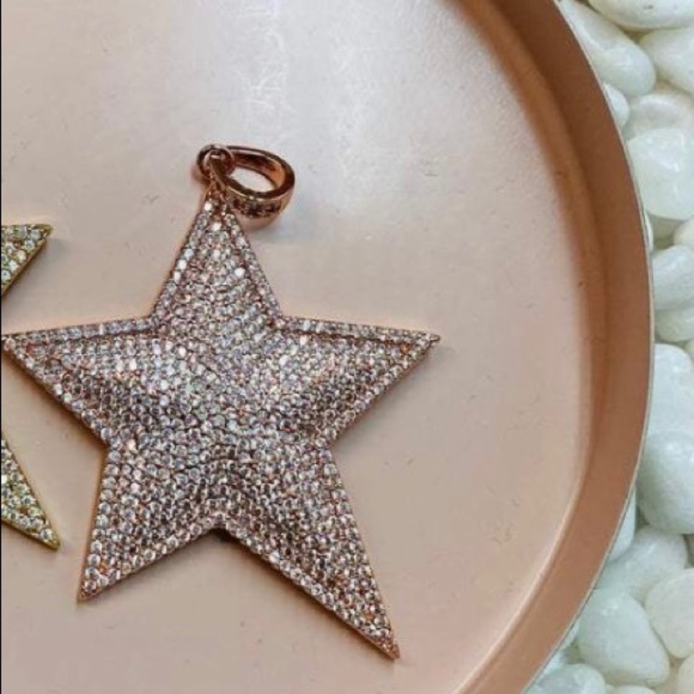 Rose gold pave crystal heart pendant